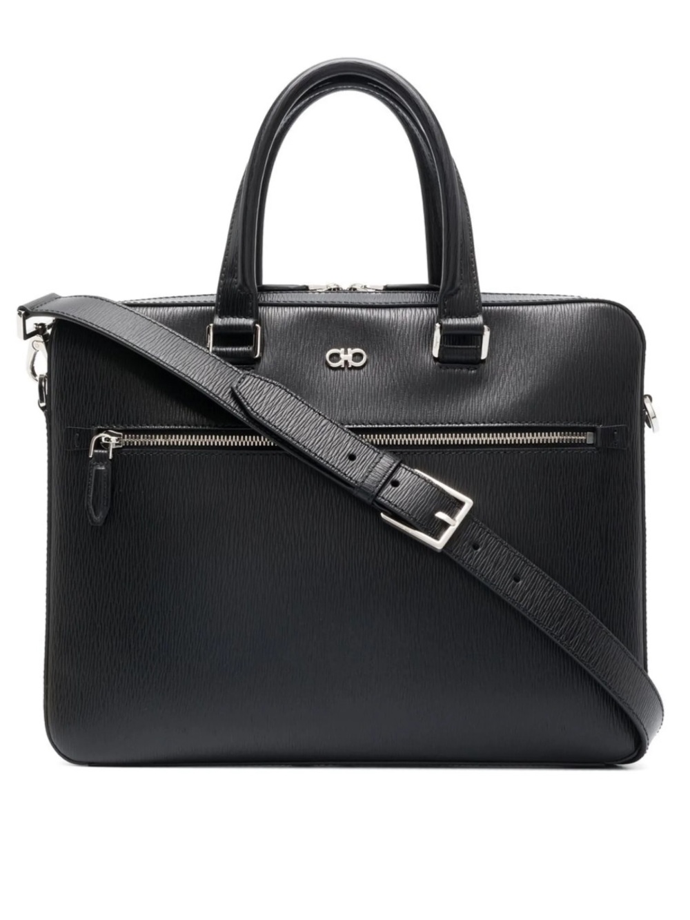 FERRAGAMO Revival Double Gancio Leather Briefcase